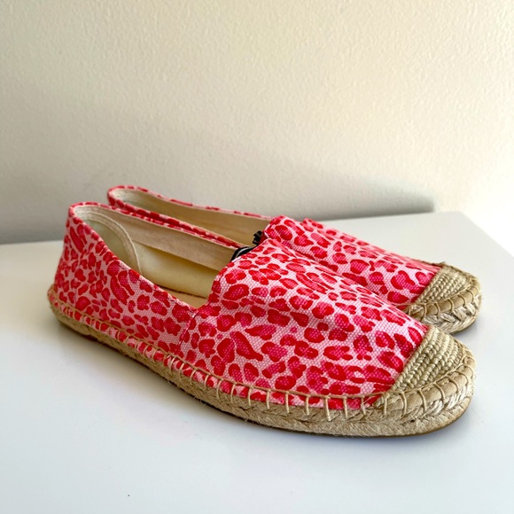 NWT Joules Espadrilles  Pink Leopard Print Slip On  Shelbury Shoe Size 7 - Picture 1 of 9